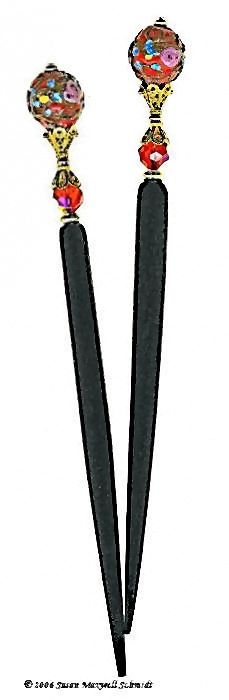 Venetian Cake Special Edition Original LongLocks HairSticks - Click to see our hair jewelry catalog!