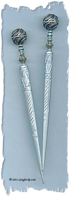 Whirled Peace LongLocks SterlingStix Hair Sticks