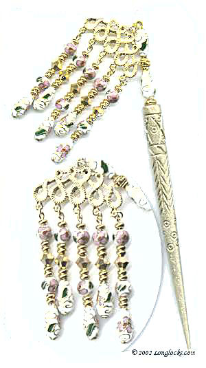 White Dragon LongLocks GeishaStix Hair Pin