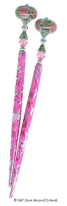 Wild Cyclamen LongLocks FoilStix Hair Sticks