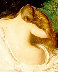 Woman Drying Her Hair by Joseph R. DeCamp - Click to send as a free postcard!