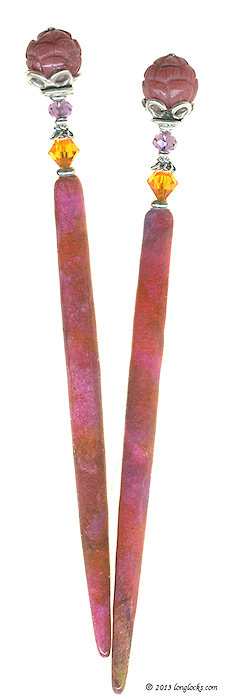 Zen Lotus Special Edition DragonStix LongLocks HairSticks - Click to see our full catalog!