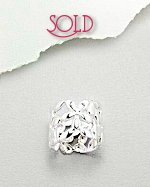 Sterling Silver Lacy Daisy Wide Band Ring