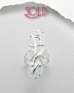 Sterling Silver Vining Floral Knuckle Ring