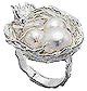 Bird's Nest Sterling Silver and Pearl Ring