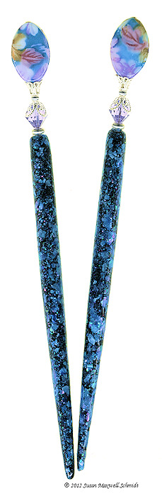 Blooming Blue LongLocks PearliStix Hair Sticks