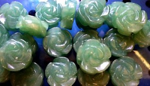 Green Aventurine Gemstone Rose Beads for New LongLocks HairSticks Style