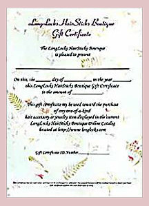 LongLocks Hair Sticks Boutique Gift Certificate