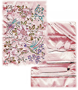 Chinese Silk Jewelry Roll Pouch