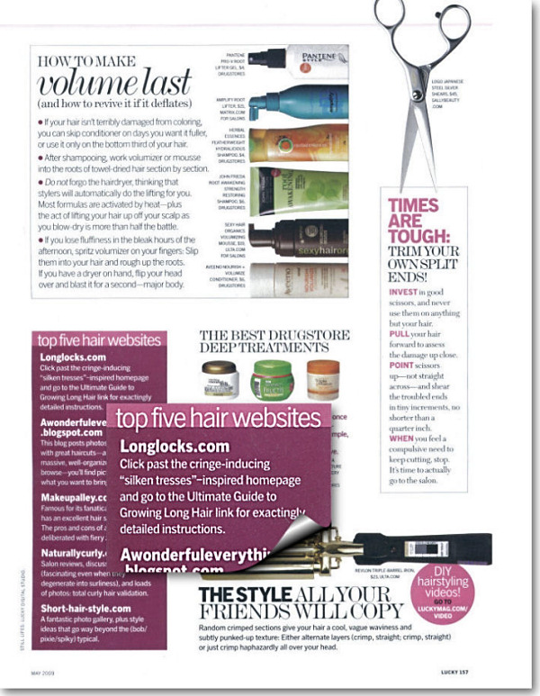 LongLocks HairSticks Boutique featured in Lucky Magazine