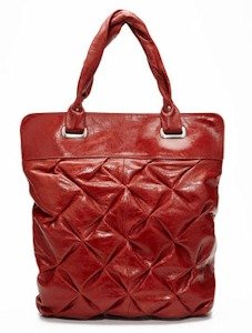 BCBG Crosshatch Tote Burnt Red