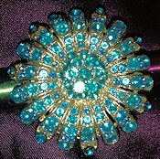 Turquoise Rhinestone Statement Ring